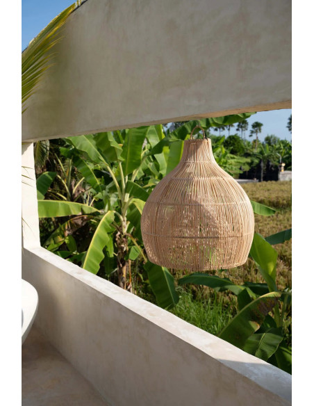 Abat jour original pour suspension 55 cm en Rotin Naturel The Lobster Trap 