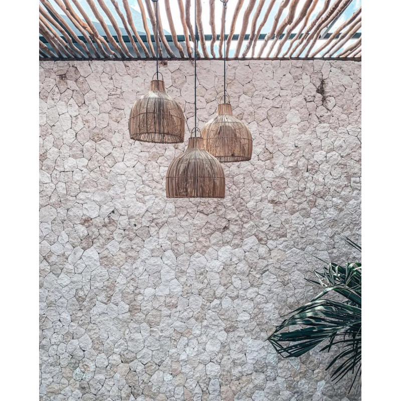 Abat jour original pour suspension 55 cm en Rotin Naturel The Lobster Trap 