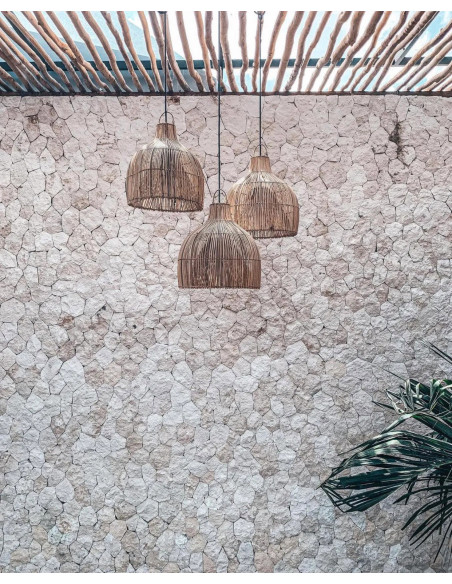 Abat jour original pour suspension 55 cm en Rotin Naturel The Lobster Trap 