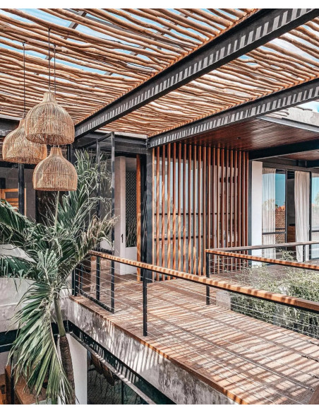 Abat jour original pour suspension 55 cm en Rotin Naturel The Lobster Trap 