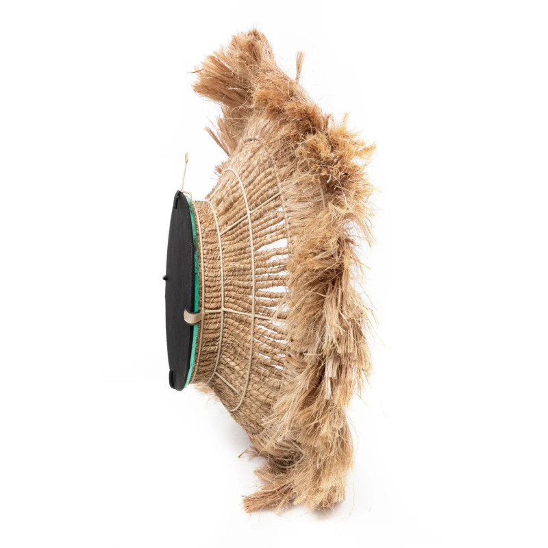 Miroir Mural Rond 85 cm en Herbe d'Abaca Naturel The Abaca Solomon 