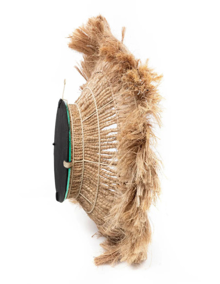 Miroir Mural Rond 85 cm en Herbe d'Abaca Naturel The Abaca Solomon 