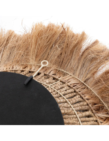 Miroir Mural Rond 85 cm en Herbe d'Abaca Naturel The Abaca Solomon 