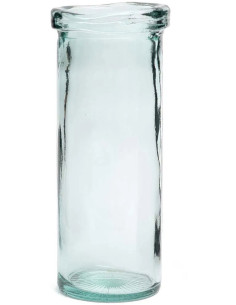 Vase moderne Cylindrique Hauteur 28 cm Verre recyclé Bleu Transparent The Jiandan 