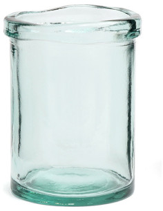 Vase moderne Cylindrique Hauteur 20 cm Verre recyclé Bleu Transparent The Jiandan 