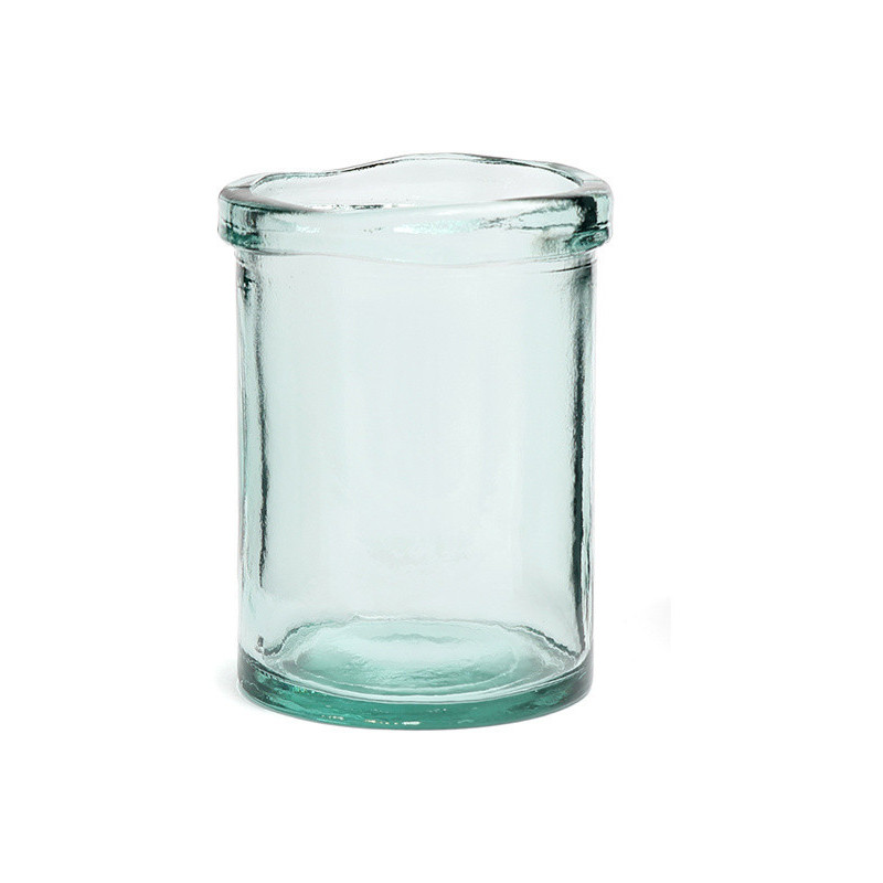Vase moderne Cylindrique Hauteur 20 cm Verre recyclé Bleu Transparent The Jiandan 