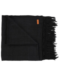 Plaid XXL original Bohème chic 260x122 en Coton Noir Avec franges The Gypsy 