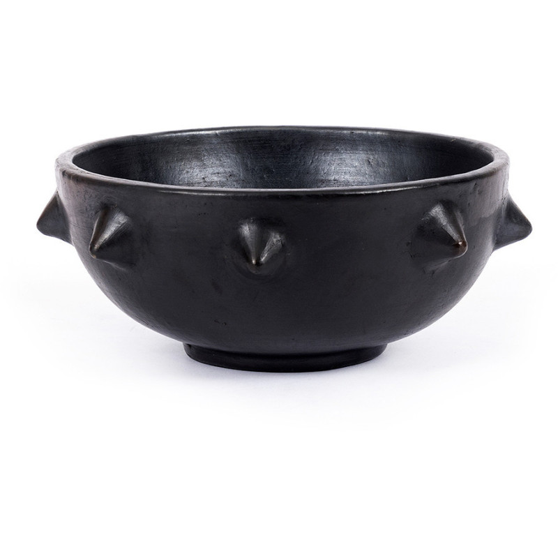 Saladier original rond 22 cm Terre cuite Noir Effet brulé The Burned 