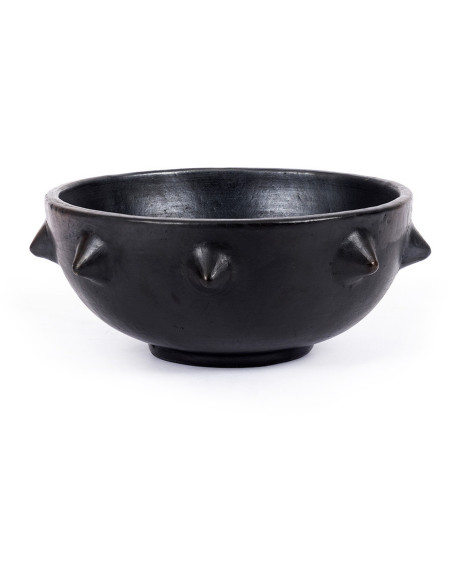 Saladier original rond 22 cm Terre cuite Noir Effet brulé The Burned 