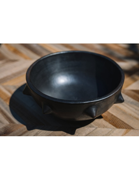 Saladier original rond 22 cm Terre cuite Noir Effet brulé The Burned 