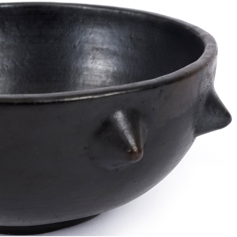 Saladier original rond 22 cm Terre cuite Noir Effet brulé The Burned 