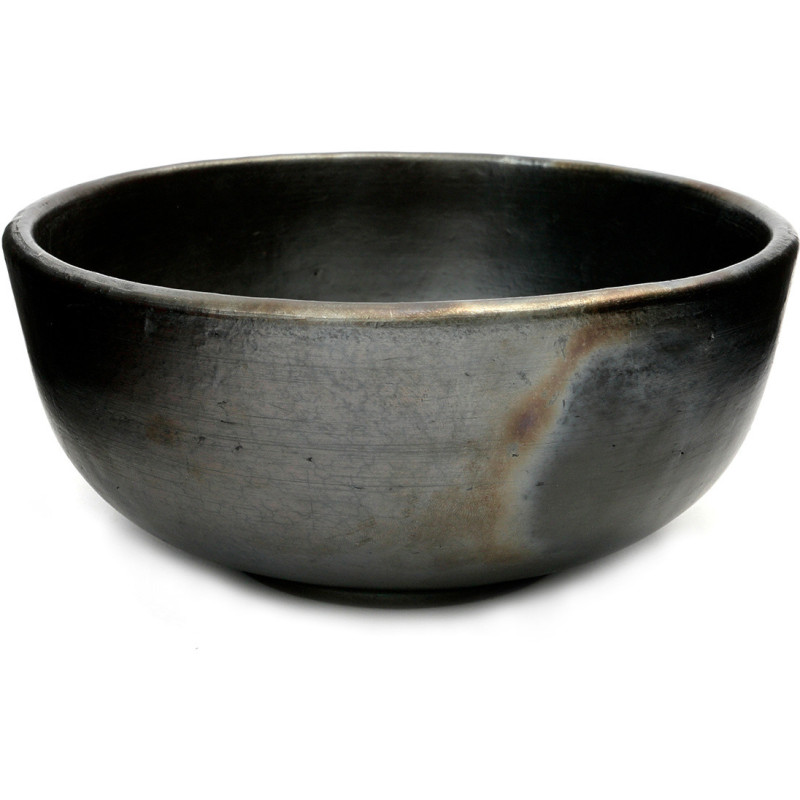 Saladier rond 20 cm Terre cuite Noir Effet brulé The Burned 