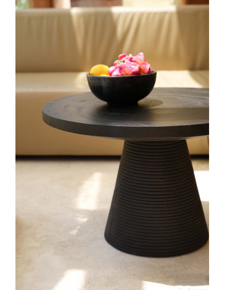 Saladier rond 20 cm Terre cuite Noir Effet brulé The Burned 