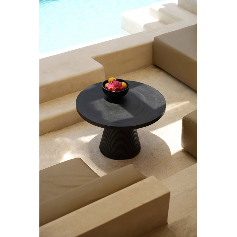 Saladier rond 20 cm Terre cuite Noir Effet brulé The Burned 