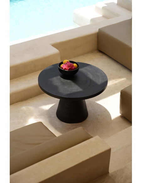 Saladier rond 20 cm Terre cuite Noir Effet brulé The Burned 