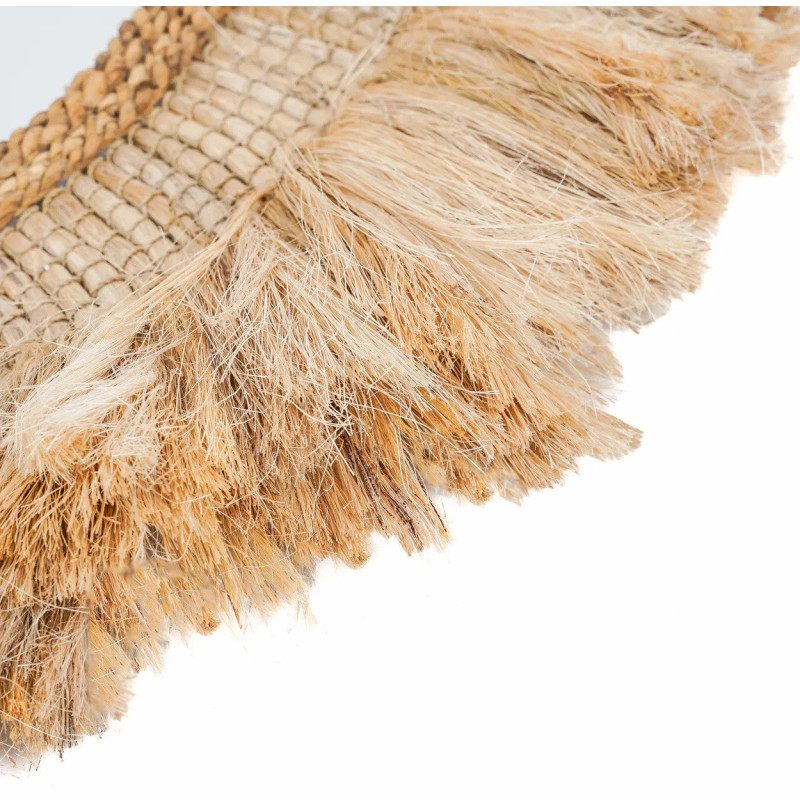 Grand Miroir mural bohème chic Organique 80x80 Herbe d'abaca Naturel The La Contessa 