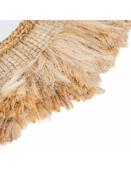 Grand Miroir mural bohème chic Organique 80x80 Herbe d'abaca Naturel The La Contessa 