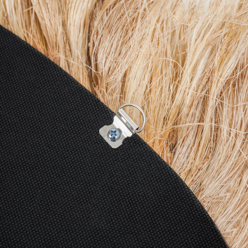 Grand Miroir mural bohème chic Organique 80x80 Herbe d'abaca Naturel The La Contessa 