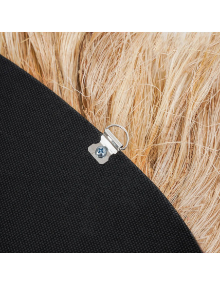 Grand Miroir mural bohème chic Organique 80x80 Herbe d'abaca Naturel The La Contessa 