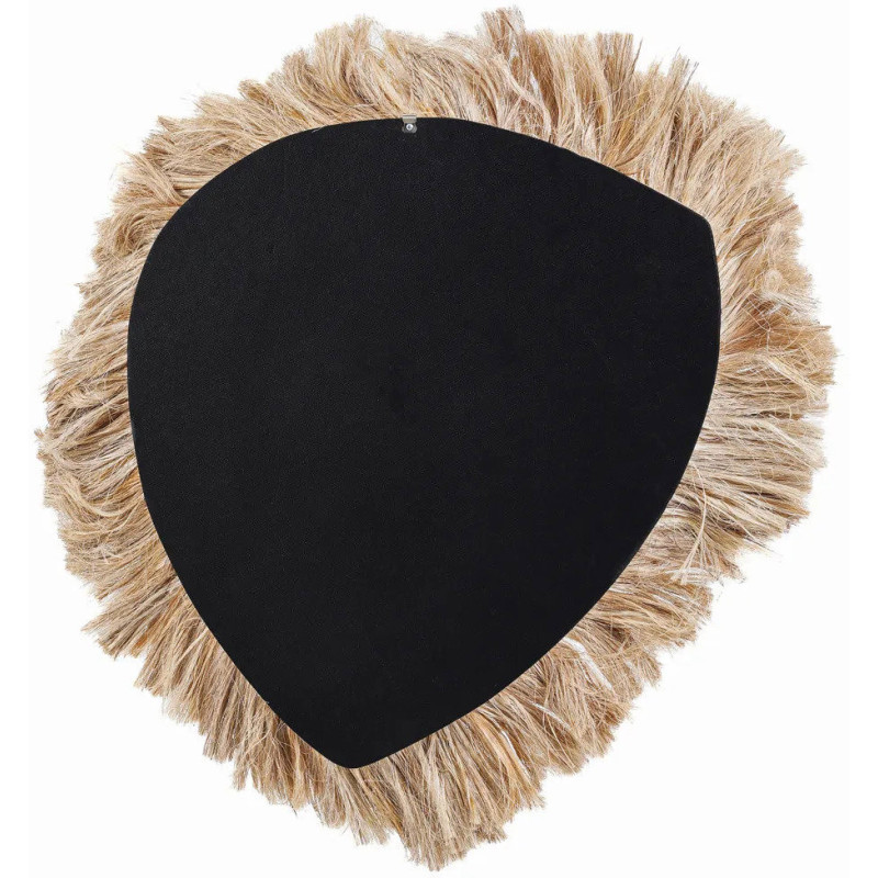 Grand Miroir mural bohème chic Organique 80x80 Herbe d'abaca Naturel The La Contessa 