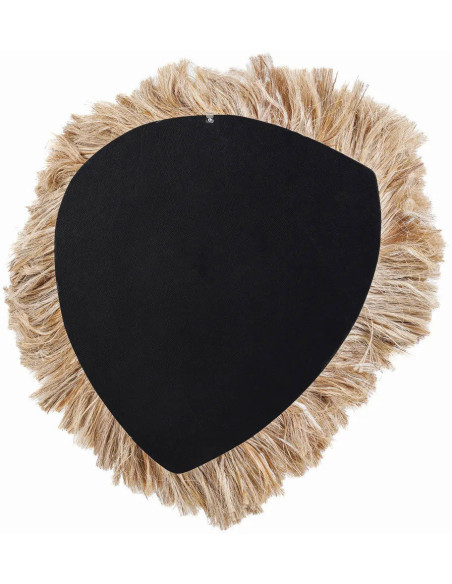 Grand Miroir mural bohème chic Organique 80x80 Herbe d'abaca Naturel The La Contessa 