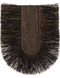 Grande décoration murale ethnique bohème H 87 cm Herbe Noir Tressé The Dada 
