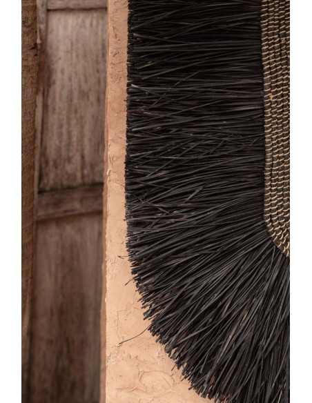 Grande décoration murale ethnique bohème H 87 cm Herbe Noir Tressé The Dada 