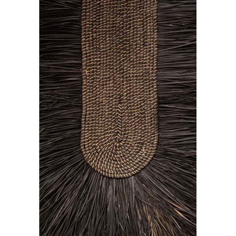 Grande décoration murale ethnique bohème H 87 cm Herbe Noir Tressé The Dada 