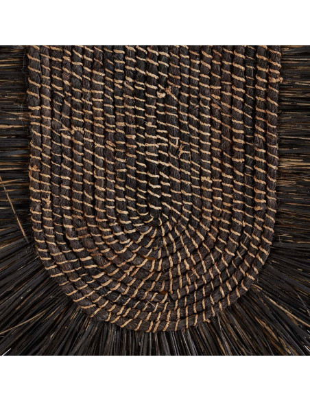 Grande décoration murale ethnique bohème H 87 cm Herbe Noir Tressé The Dada 