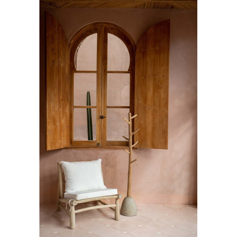 Porte manteaux original en Bois de teck Naturel Béton Gris The Concrete 