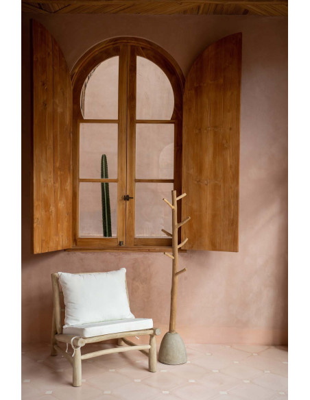 Porte manteaux original en Bois de teck Naturel Béton Gris The Concrete 