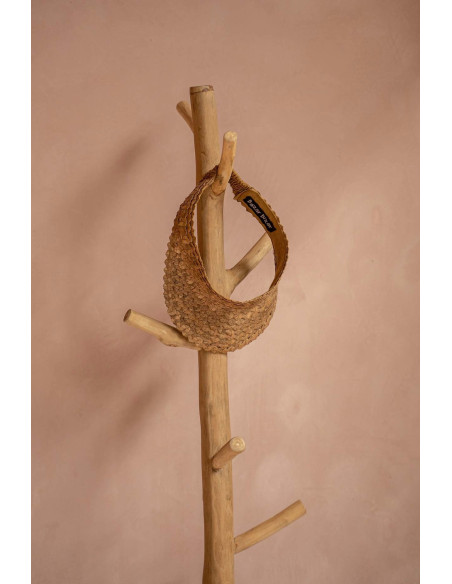 Porte manteaux original en Bois de teck Naturel Béton Gris The Concrete 