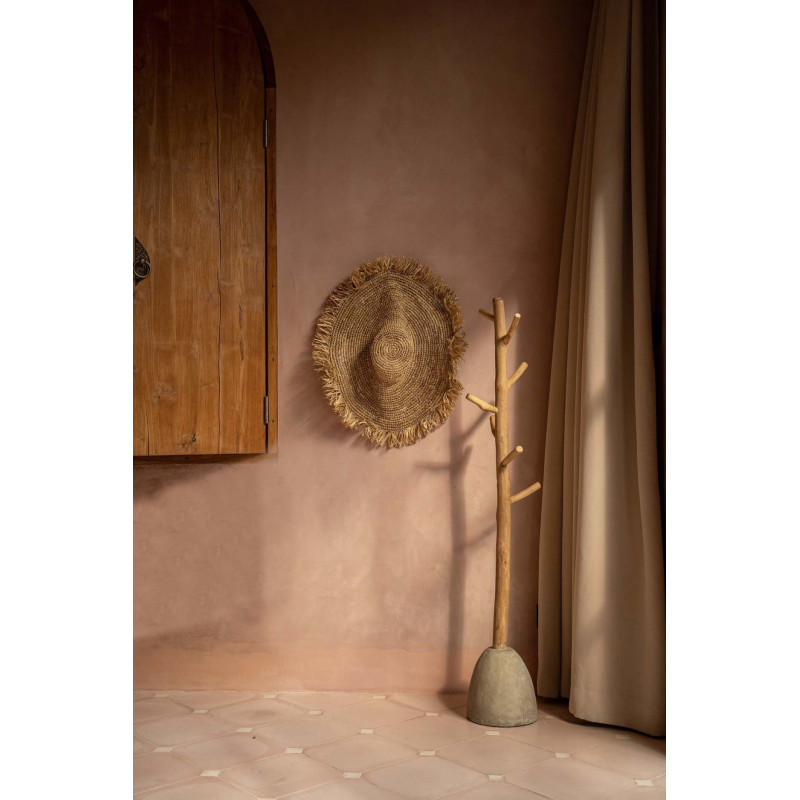 Porte manteaux original en Bois de teck Naturel Béton Gris The Concrete 