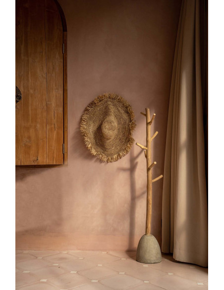 Porte manteaux original en Bois de teck Naturel Béton Gris The Concrete 