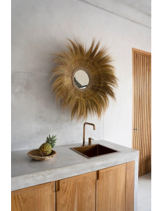 Miroir Mural Rond 90 cm en Herbe Naturel The Sunken Forest 