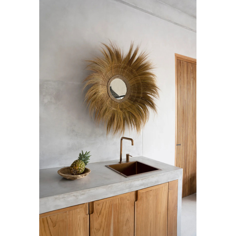 Miroir Mural Rond 90 cm en Herbe Naturel The Sunken Forest 