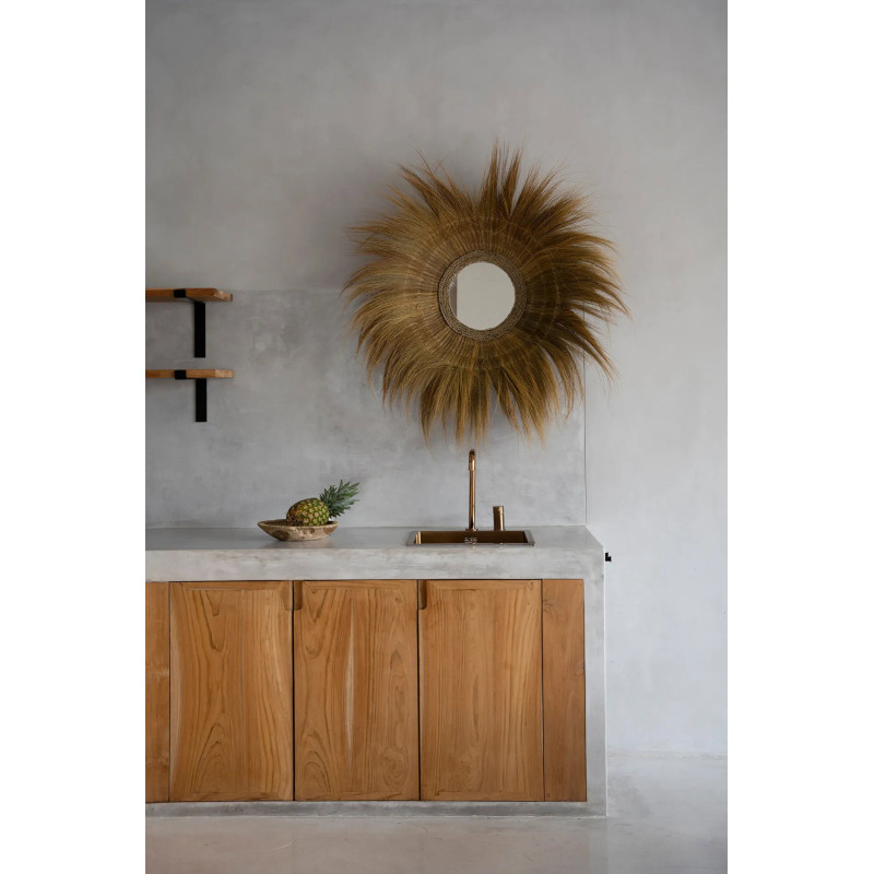 Miroir Mural Rond 90 cm en Herbe Naturel The Sunken Forest 