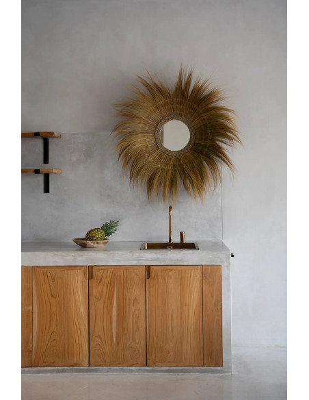 Miroir Mural Rond 90 cm en Herbe Naturel The Sunken Forest 