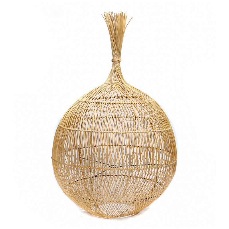 Abat jour original à suspendre ou poser 50 cm en Rotin Naturel The Wonton 