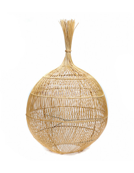 Abat jour original à suspendre ou poser 50 cm en Rotin Naturel The Wonton 