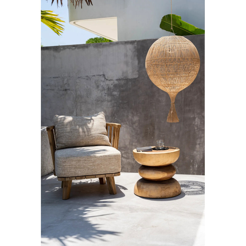 Abat jour original à suspendre ou poser 50 cm en Rotin Naturel The Wonton 