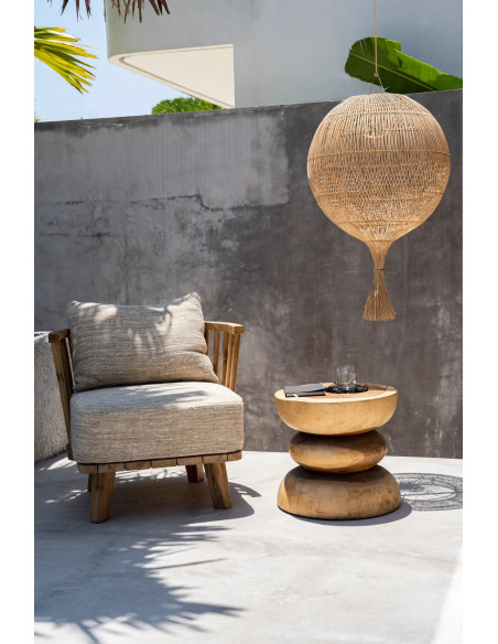 Abat jour original à suspendre ou poser 50 cm en Rotin Naturel The Wonton 