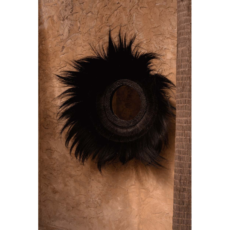 Miroir Mural Rond 90 cm en Herbe Noir The Sunken Forest 