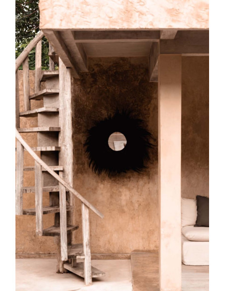 Miroir Mural Rond 90 cm en Herbe Noir The Sunken Forest 