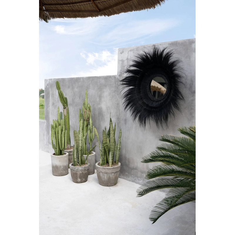 Miroir Mural Rond 90 cm en Herbe Noir The Sunken Forest 