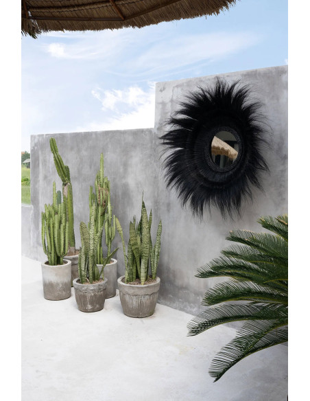 Miroir Mural Rond 90 cm en Herbe Noir The Sunken Forest 