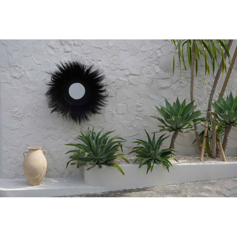 Miroir Mural Rond 90 cm en Herbe Noir The Sunken Forest 
