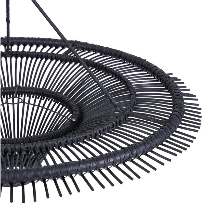 Abat jour original pour suspension 60 cm en Rotin Noir The Sky 