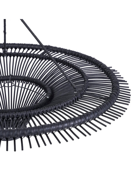 Abat jour original pour suspension 60 cm en Rotin Noir The Sky 