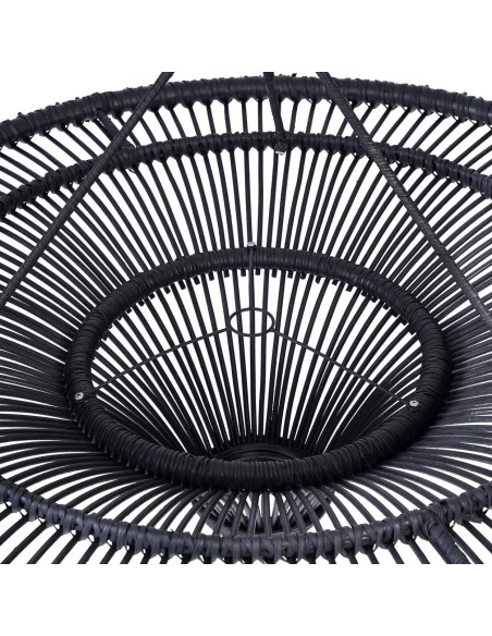 Abat jour original pour suspension 60 cm en Rotin Noir The Sky 